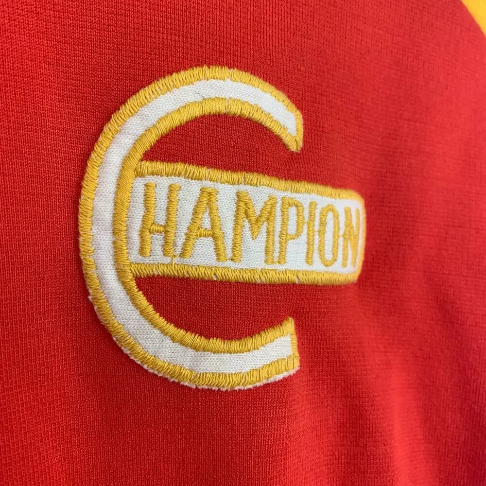 Carter's Vintage Boys Red Champion One Piece Stripe Sleeve Outfit Size 18 Months